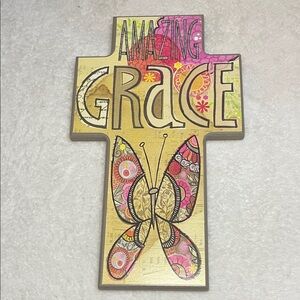 Beautiful Soul Colorful 'Amazing Grace' Cross Wall Art